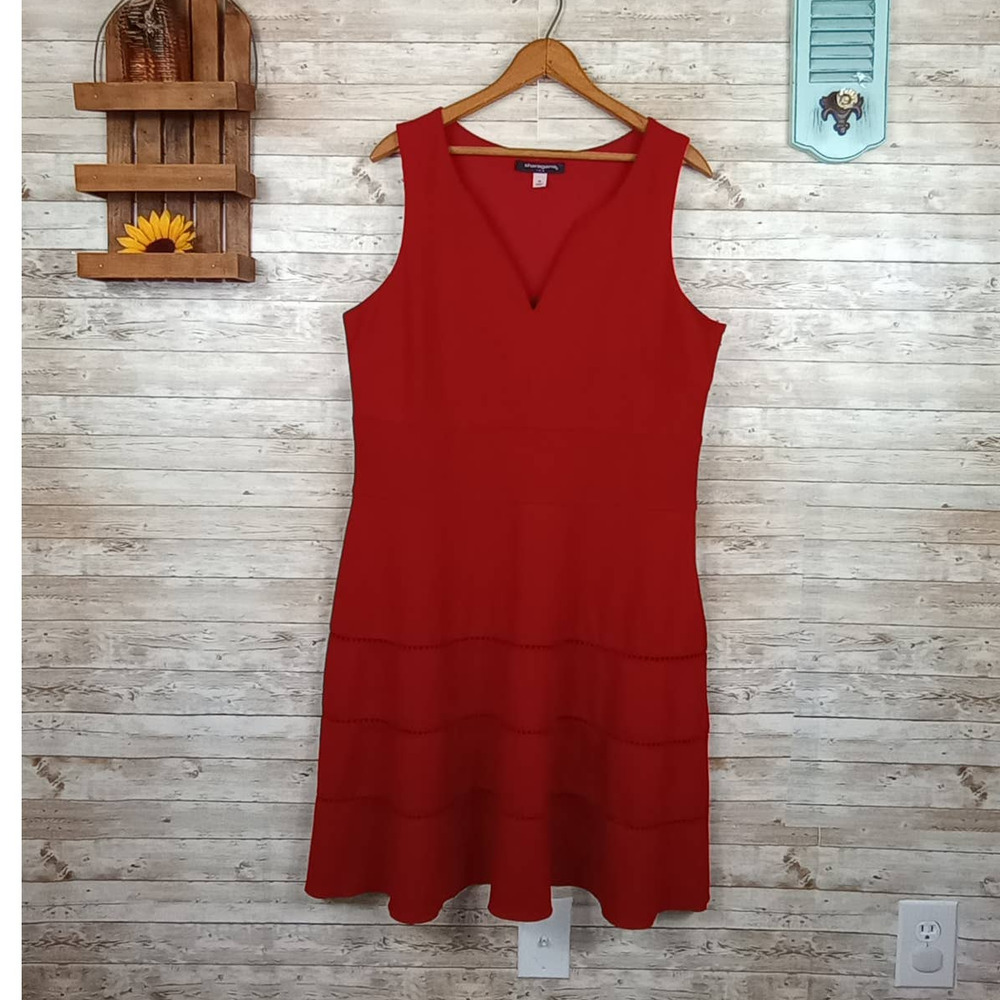 SHARAGANO Crimson Sleeveless Dress Size 16